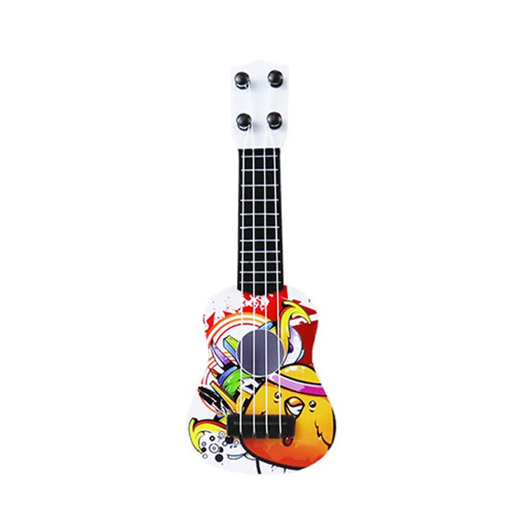 Children Guitar Toy Playable Simulation Plastic Kids Music Toy for Girls Boys Birthday Gift with Graffiti