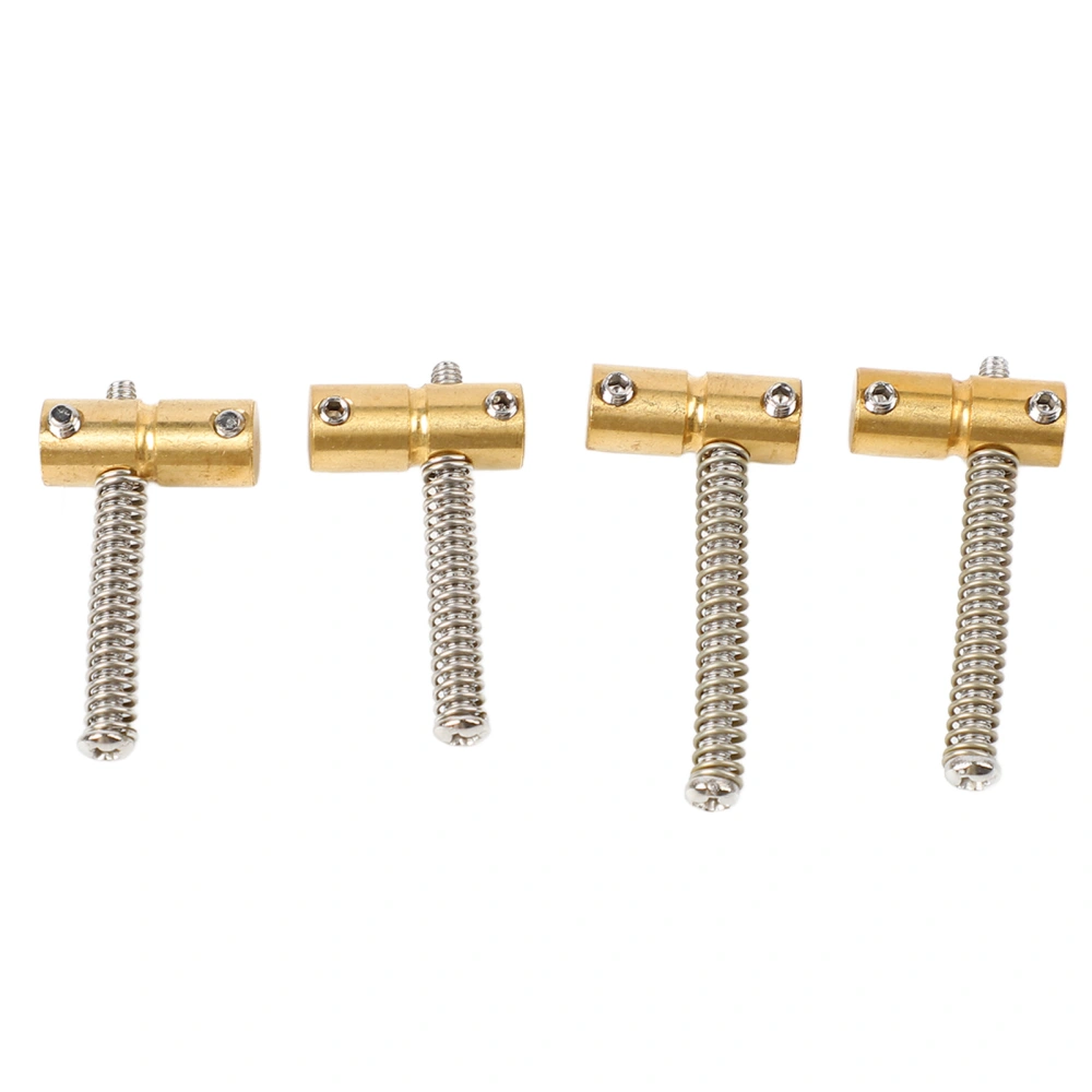 4Pcs Guitar Bridge Saddle Brass 4 String Saddles Set Kit Instrument Accessory for Replacement