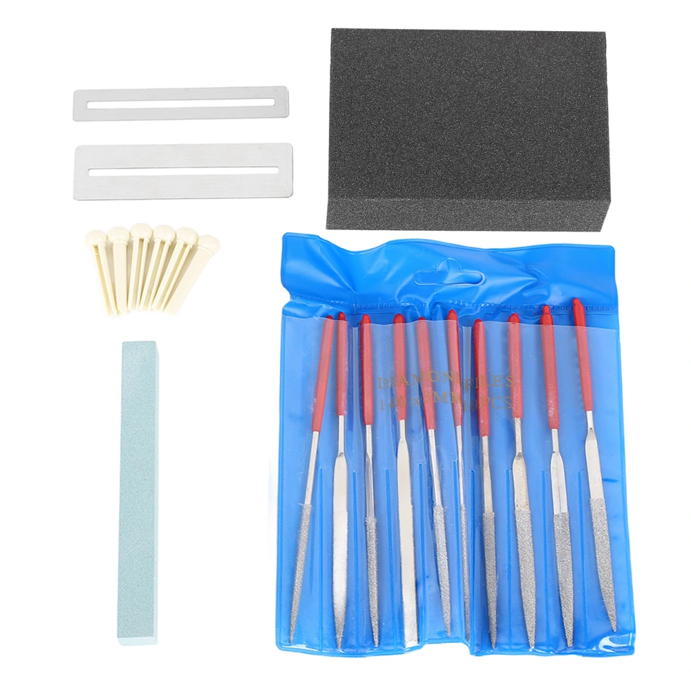 Musical Instrument DIY Polishing Tool Set with Sharpening File Sanding Stone Grinding Pad Block String Peg