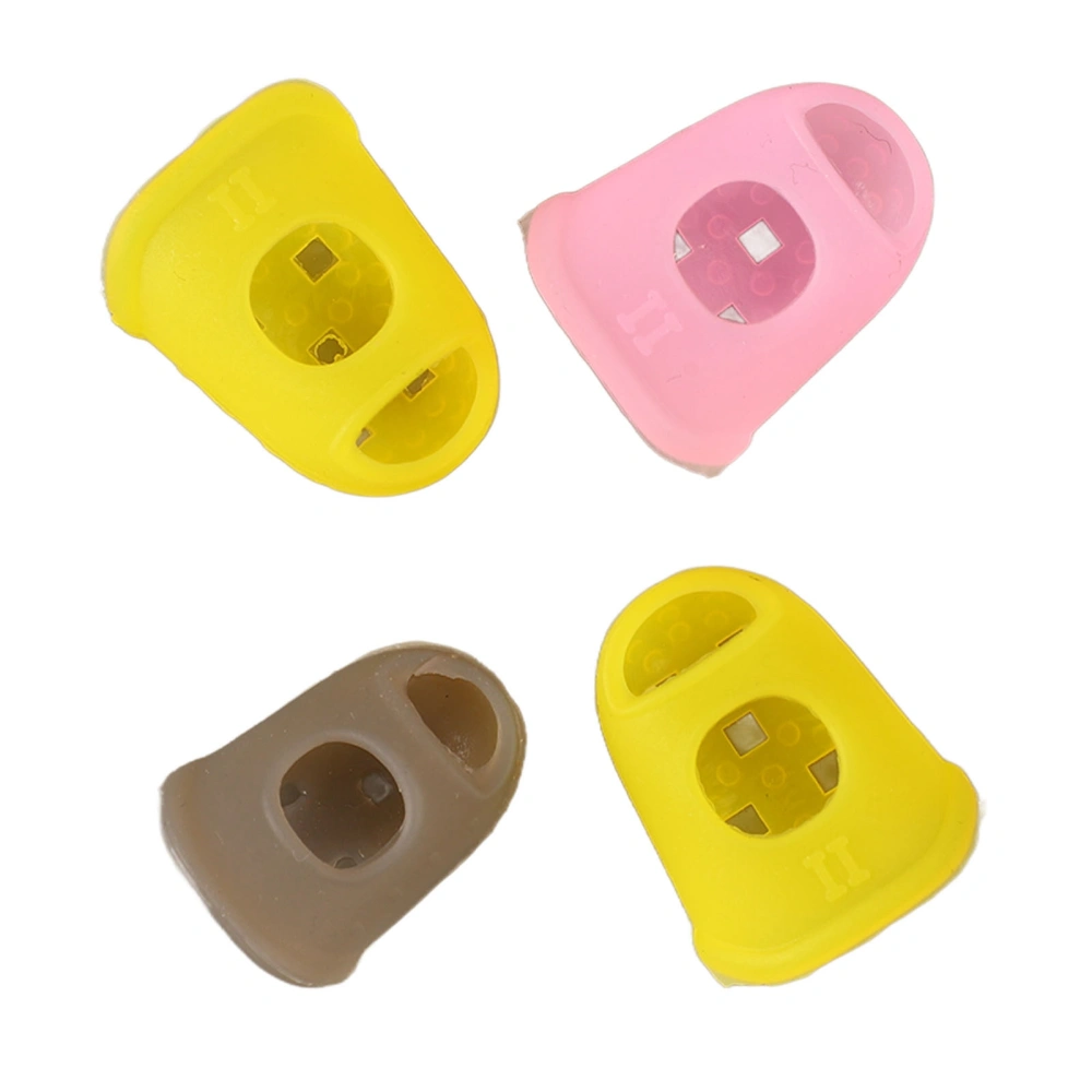 4Pcs Guitar Finger Guard Silicone Anti Slip Fingertip Protector Protection Cover Cap for Stringed Instrument