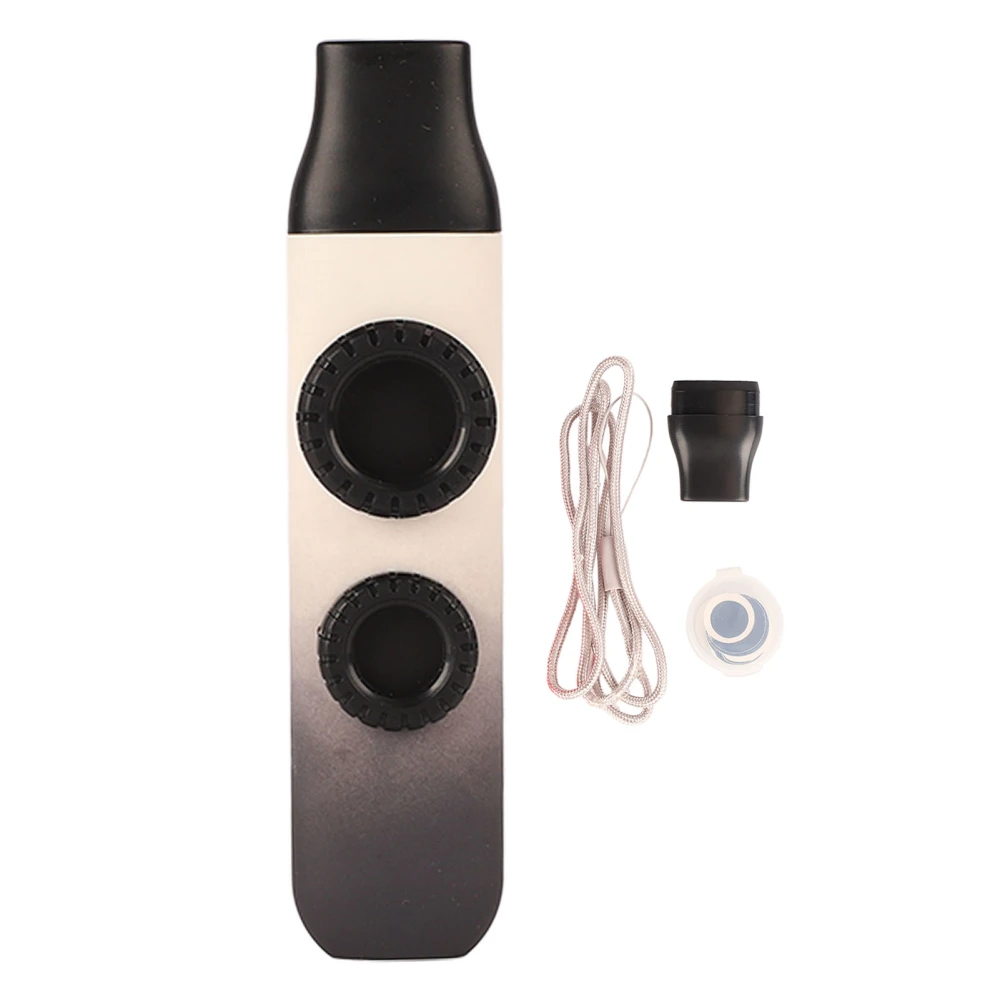 Kazoo Plastic Professional Adjustable Tone Musical Instrument with 10Pcs Flute Diaphragms for Ukulele Violin Skin Texture Grey White Gradient