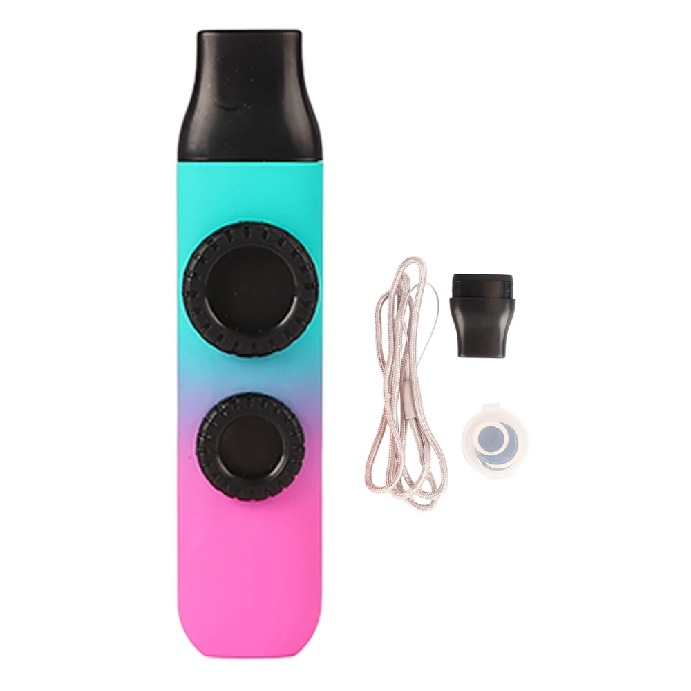 Kazoo Plastic Professional Adjustable Tone Musical Instrument with 10Pcs Flute Diaphragms for Ukulele Violin Skin Texture Cyan Magenta Gradient