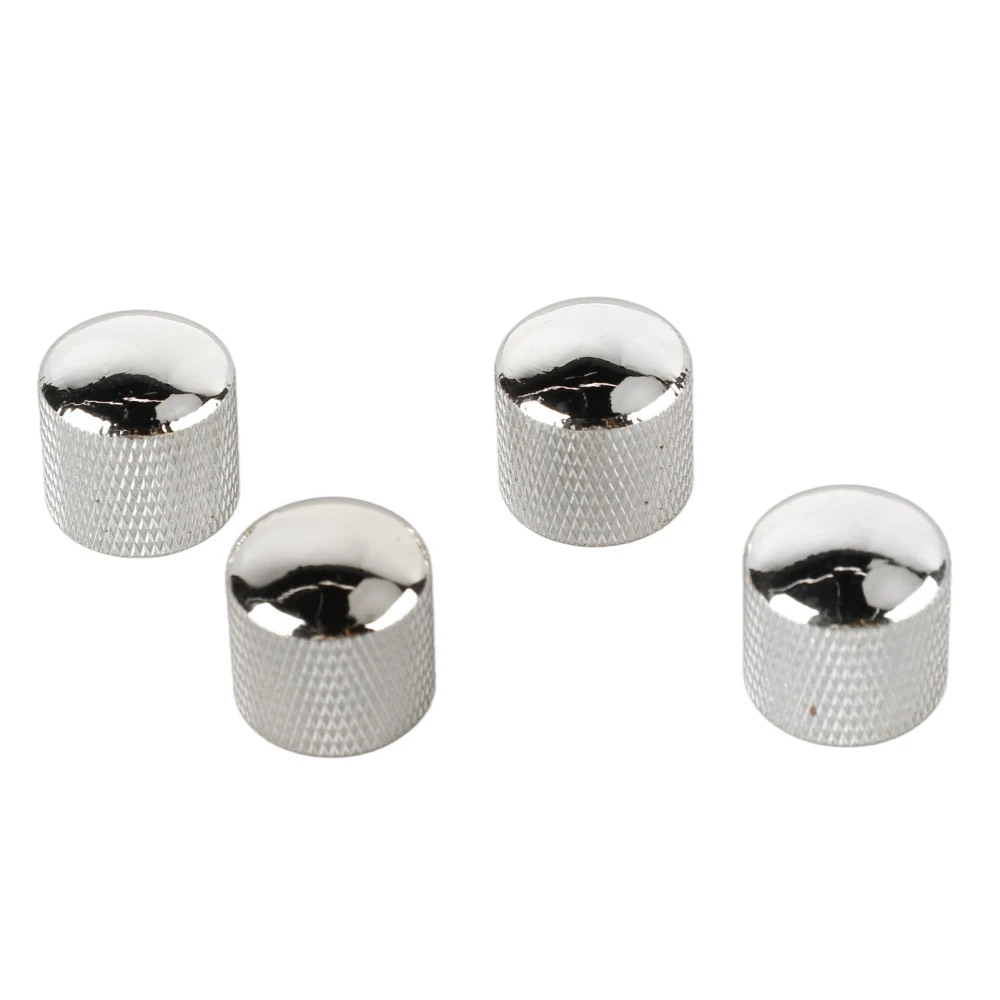 4Pcs Guitar Knob Metal Volume Tone Dome Control Knob Musical Instrument Accessory Set GD101 Chrome