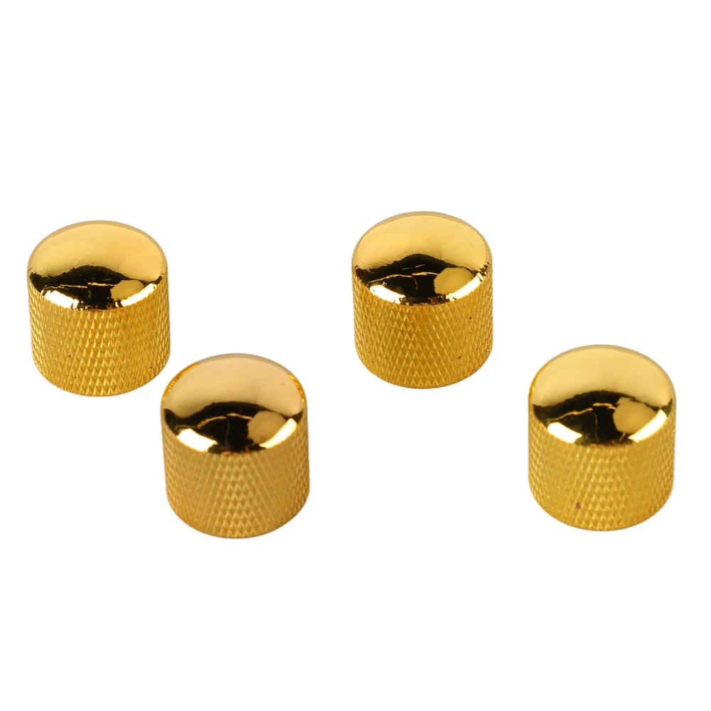 4Pcs Guitar Knob Metal Volume Tone Dome Control Knob Musical Instrument Accessory Set GD103 Gold