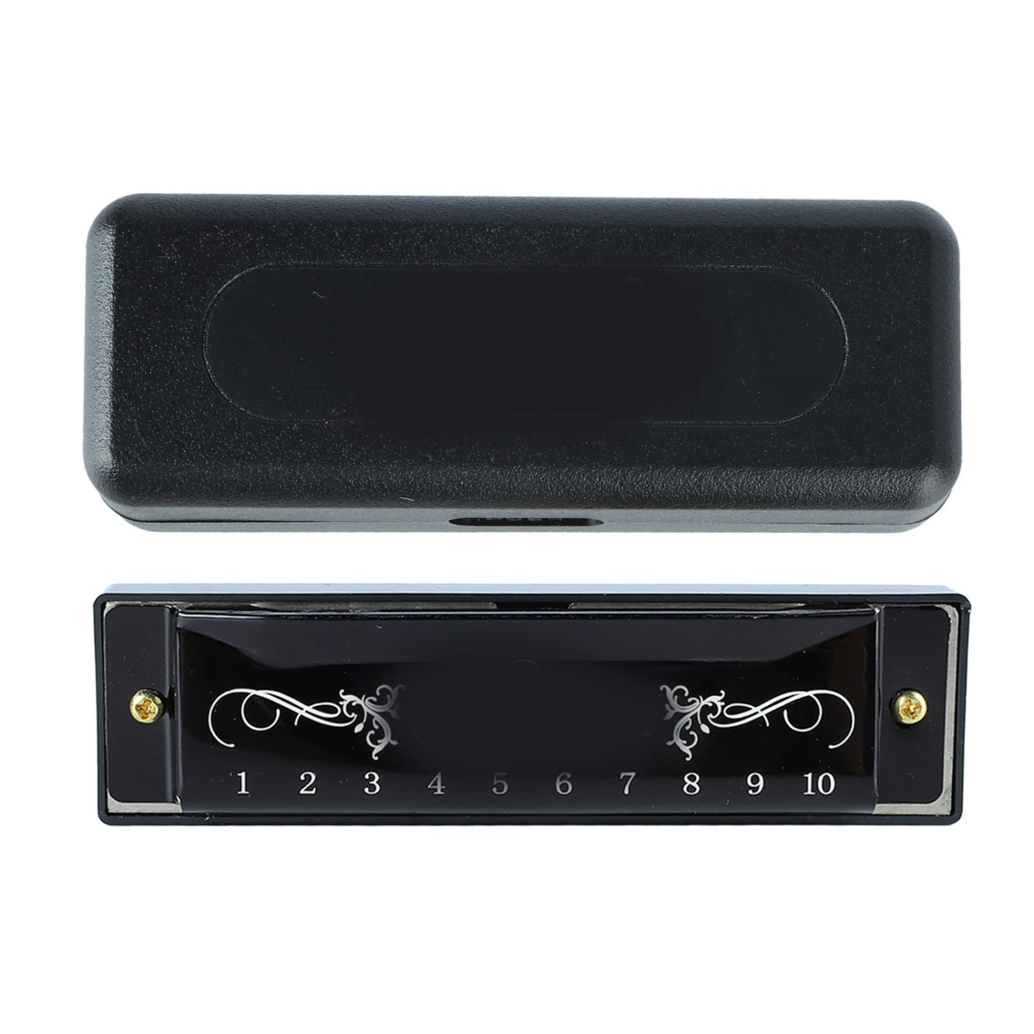 Harmonica 10 Hole 20 Tune C Key Professional Standard Mouth Organ with Case for Kid Beginner Black