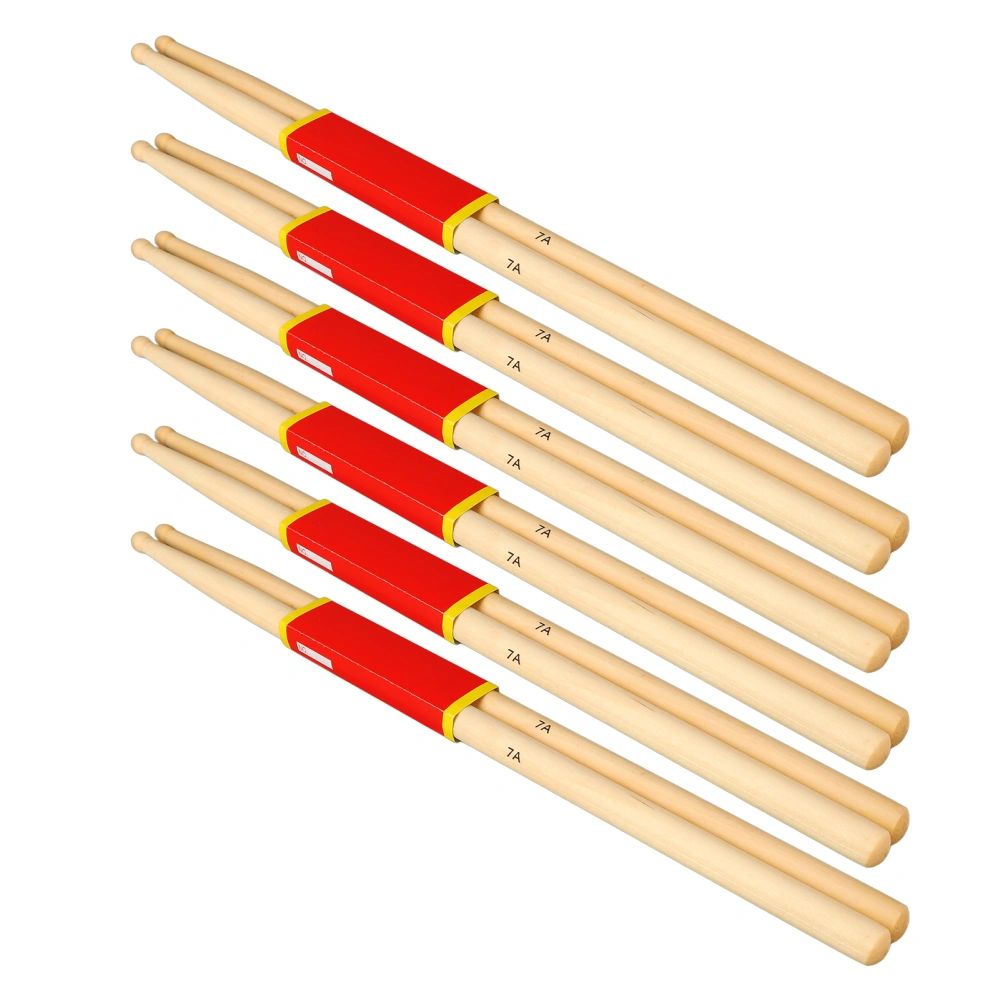 12 Pair Drumsticks Maple Wood Lightweight Drum Stick Replacement for School Practice Performance