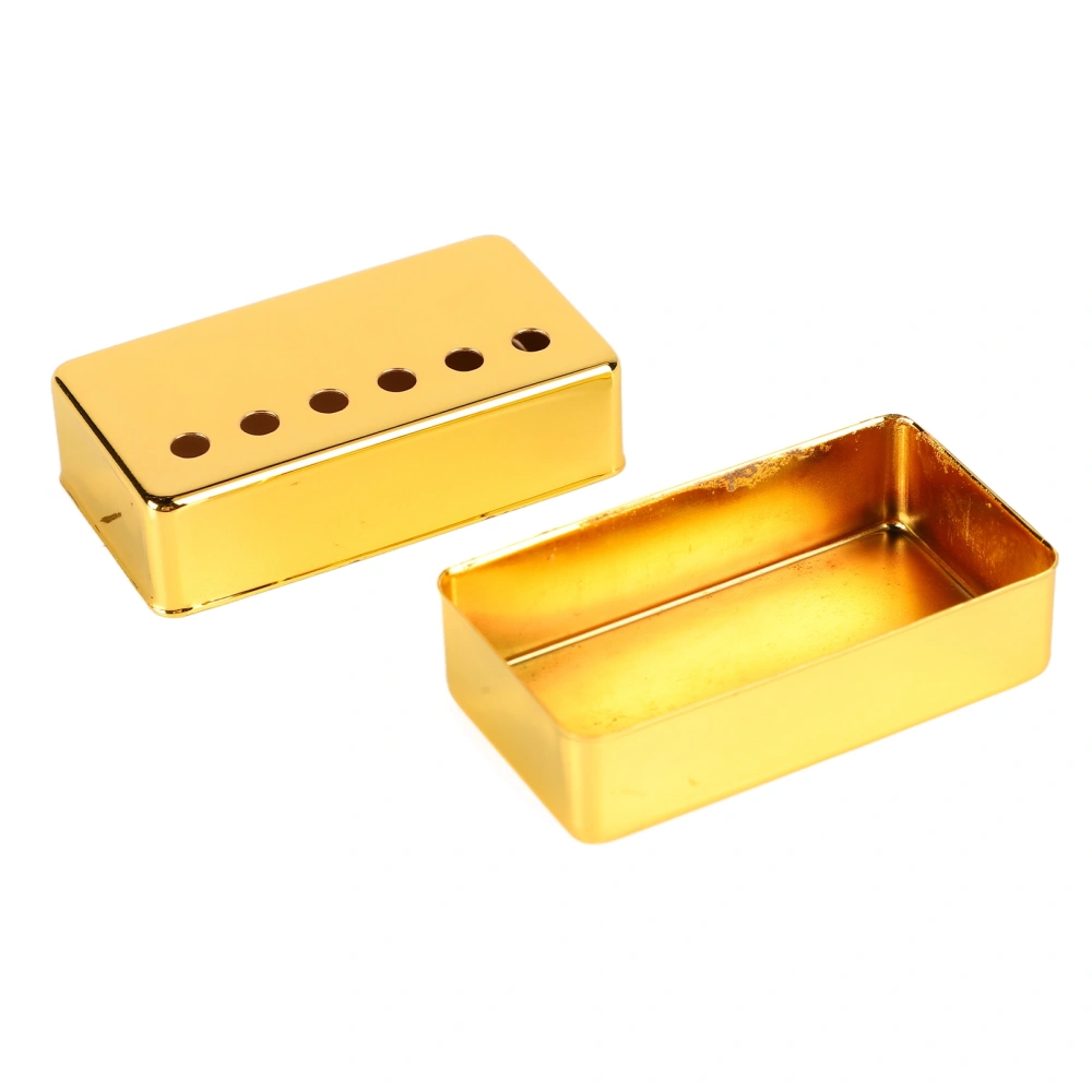 2Pcs Gold 6 Hole Guitar Pickup Cover Polished Single Double Coil Electric Guitar Pickup Cover