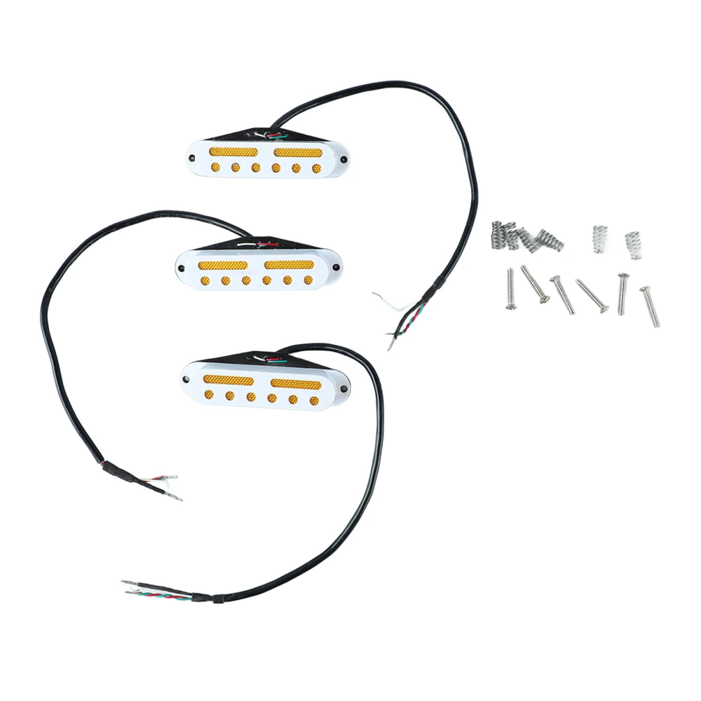 Single Coil Pickup Set of 3 Guitar Neck Middle Bridge Pickups Replacement Accessories White