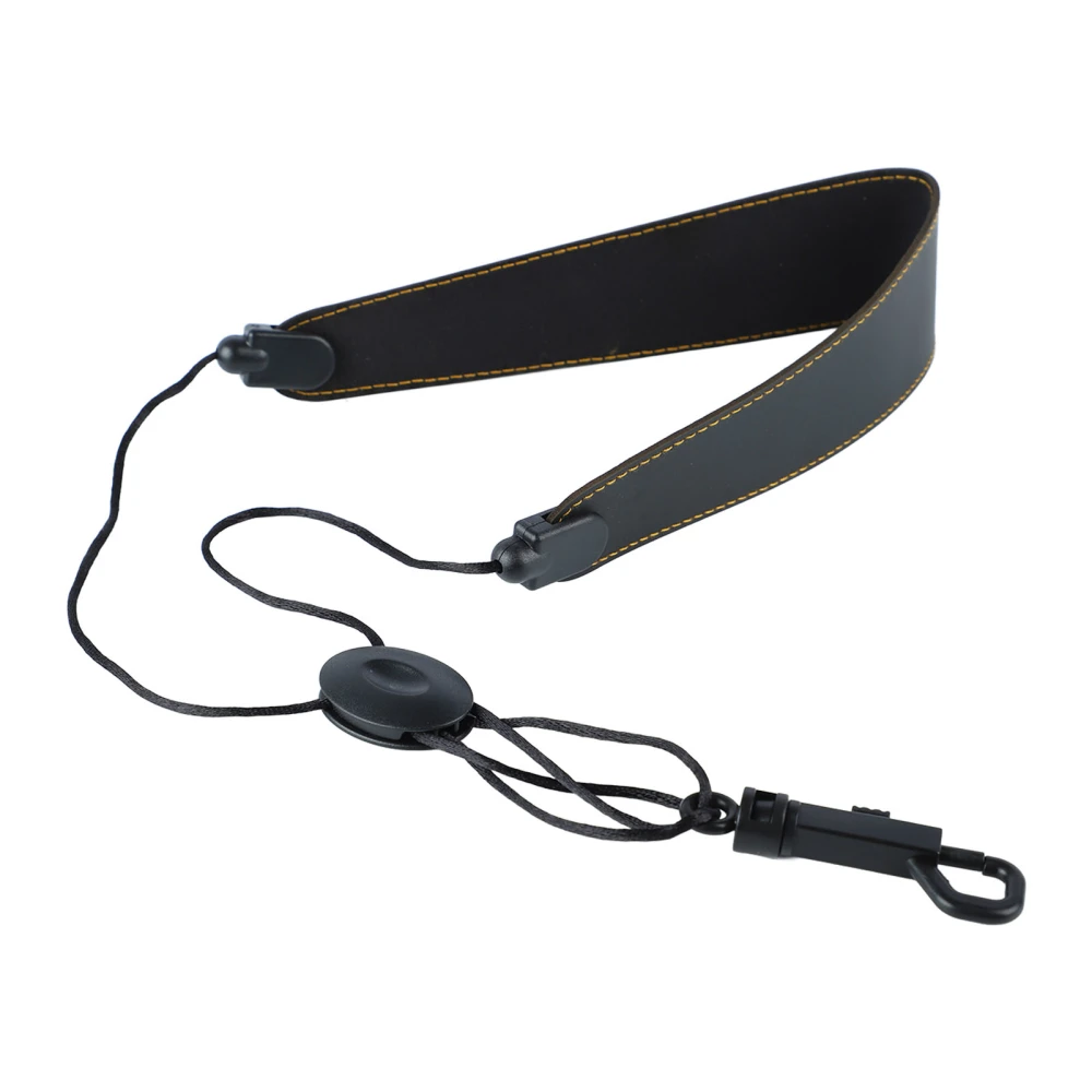 Saxophone Strap Leather Metal Hook Adjustable Length Comfortable Paded Universal Neck Strap for Alto Tenor Soprano