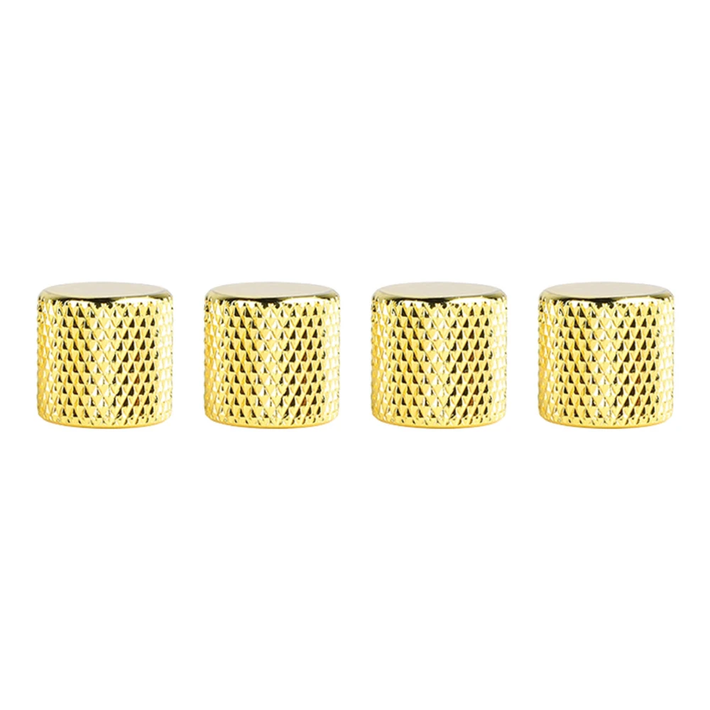 4Pcs Electric Guitar Knobs Set Metal Potentiometer Cap Volume Tone Control for Bass Gold