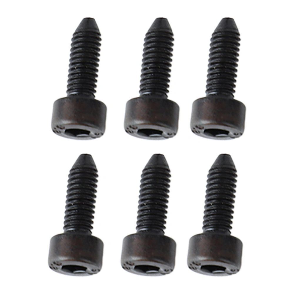 6PCS Guitar Hex Head Screws Double Tremolo Bridge Saddle String Locking Screw with Taper Tip Black