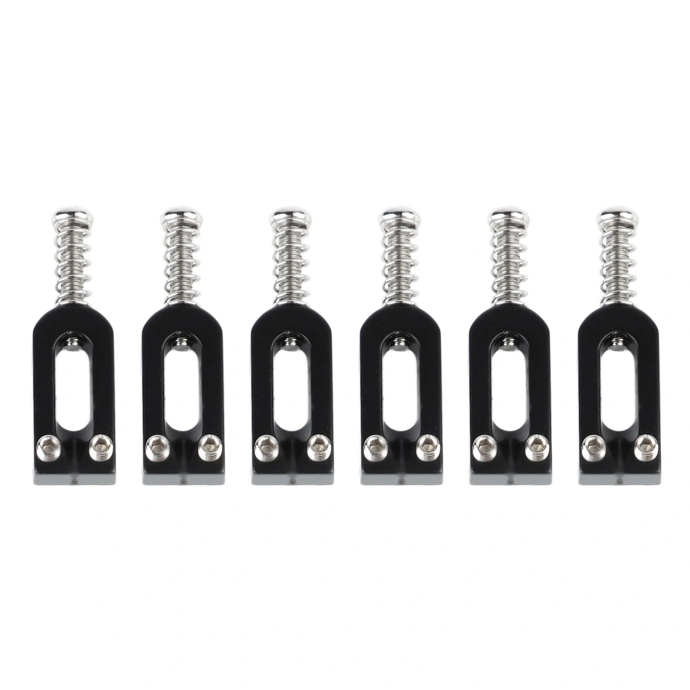 6Pcs Electric Guitar Tremolo Bridge Saddle U Shaped String Tuning Screw Saddle Accessory Black