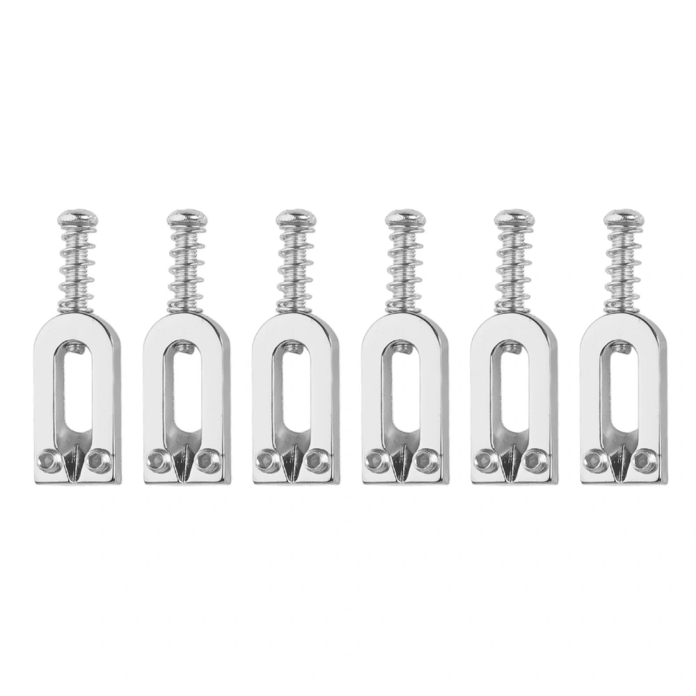 6Pcs Electric Guitar Tremolo Bridge Saddle U Shaped String Tuning Screw Saddle Accessory Silver