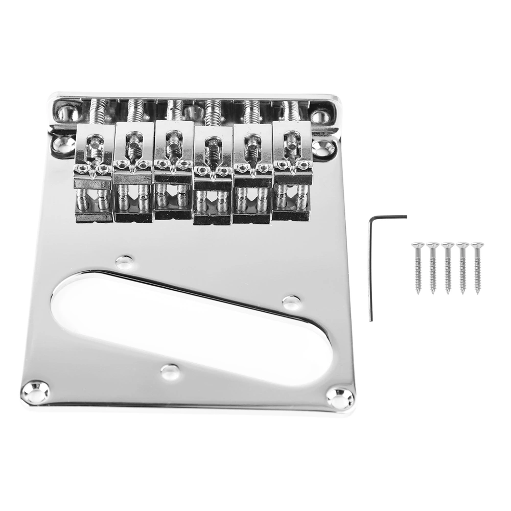 6 Strings Electric Guitar Fixed Bridge Metal Guitar Hardtail Bridge Replacement for Tele