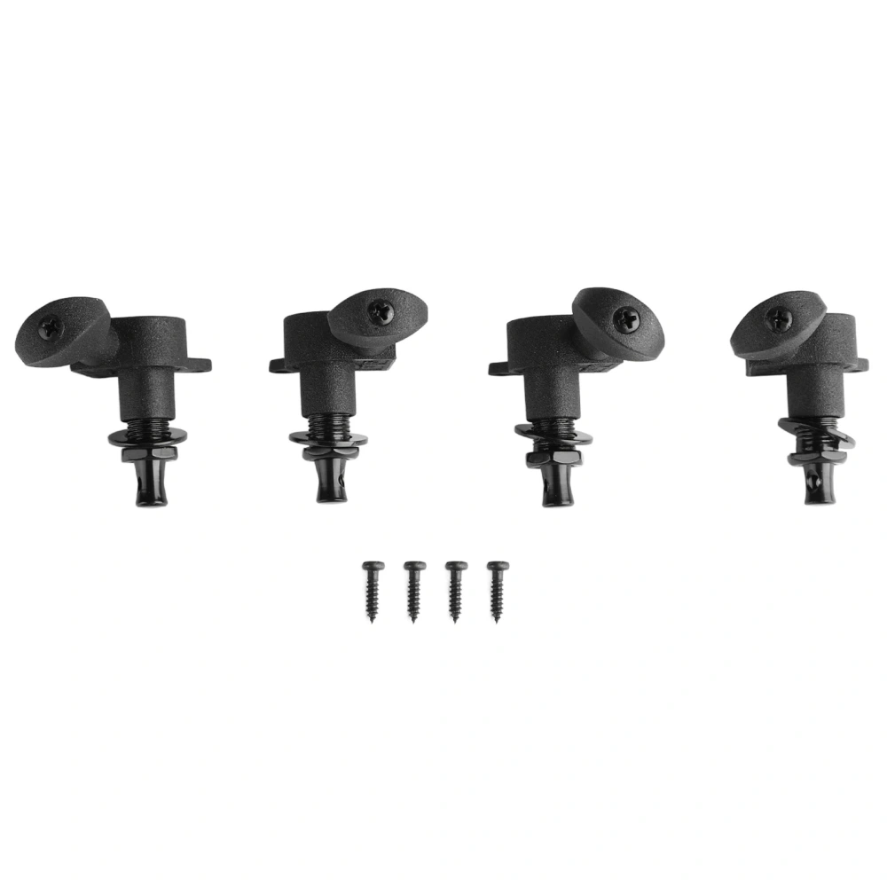 4 String Ukulele Peg with Screws Full Closed Ukulele Knob Tuning Button Left and Right Matte Black