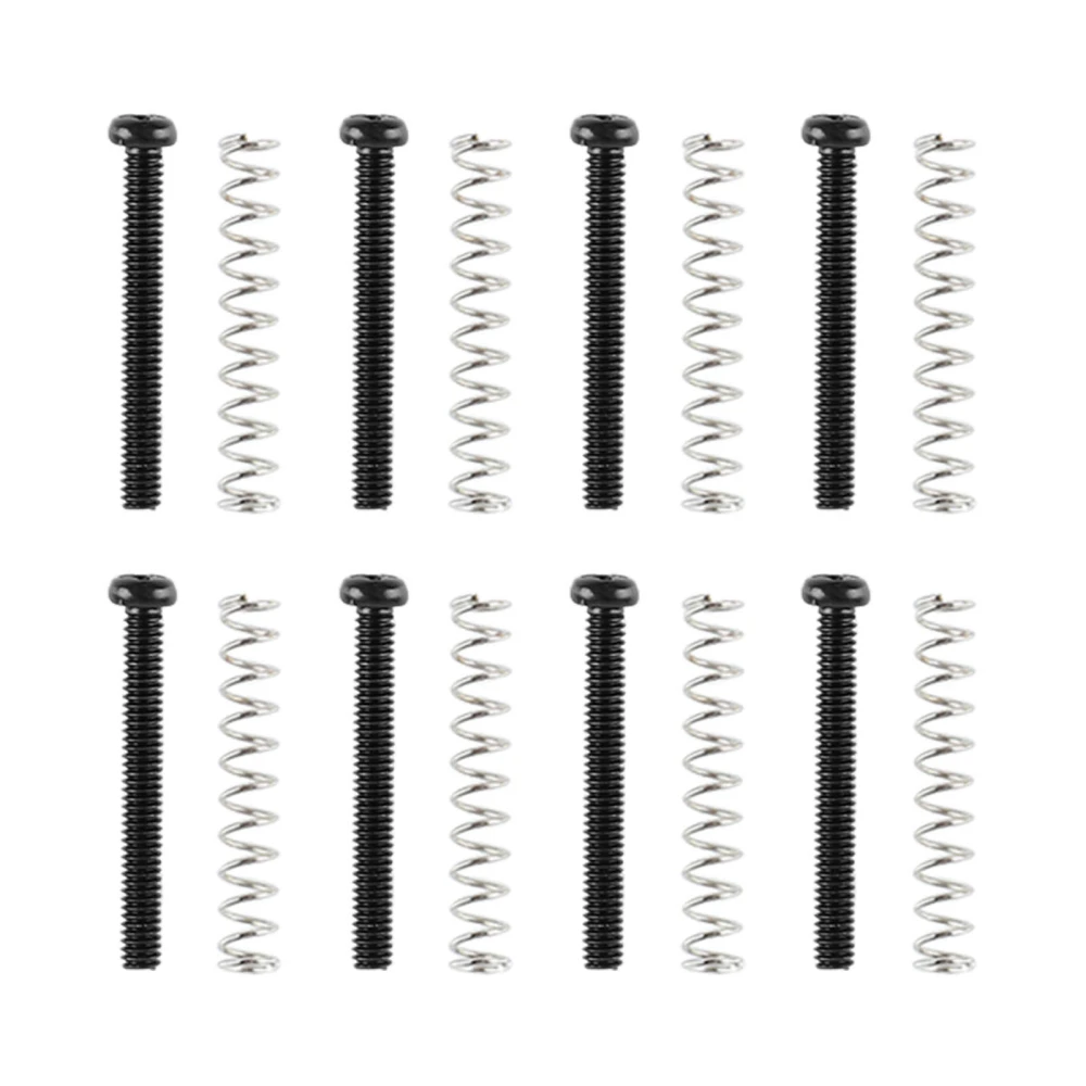 8 Set Guitar Pickup Screw Spring Iron Double Coil Pickup Frame Mounting Screws and Springs Black