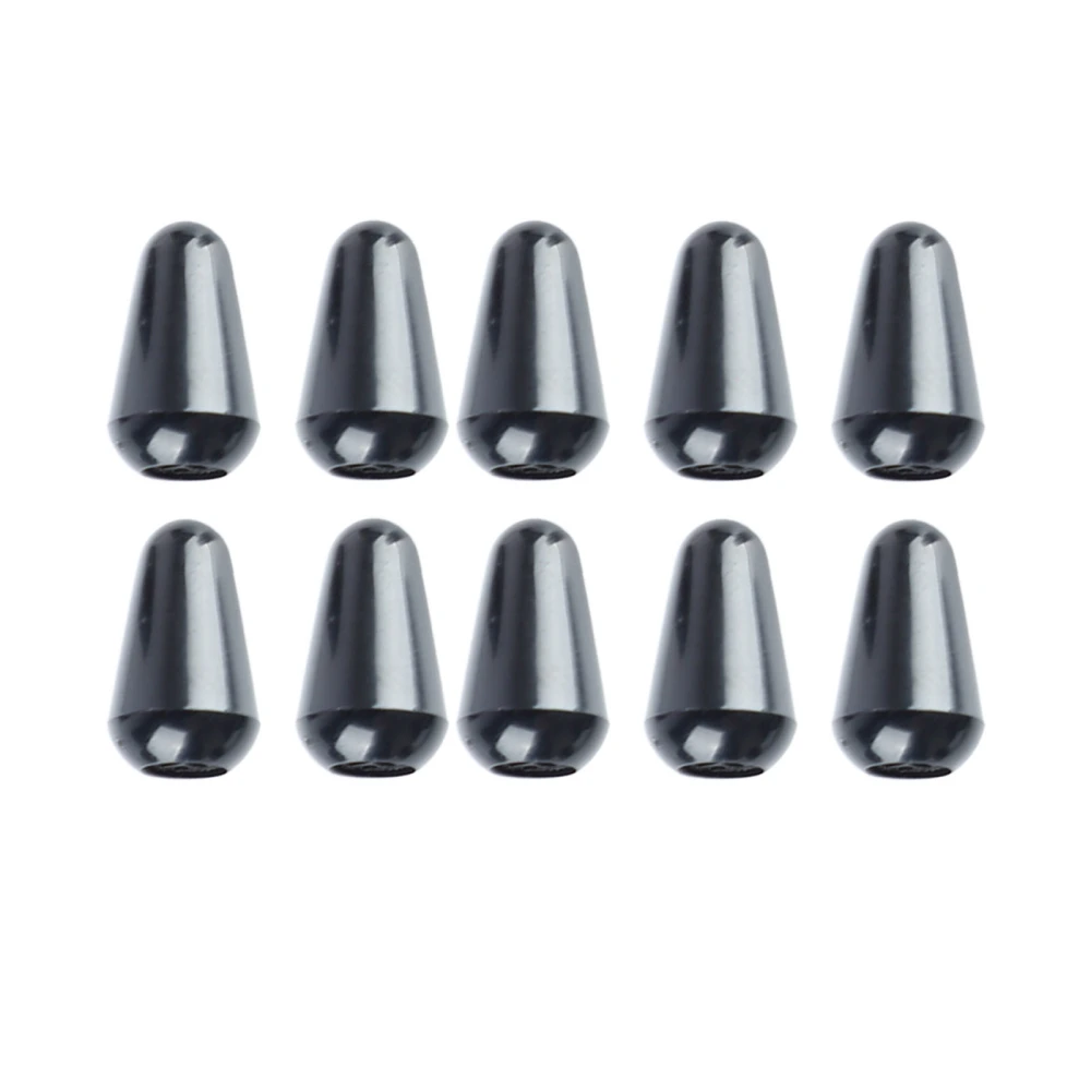 10Pcs Pickup Selector Switch Tip Electric Guitar 3 Way 5 Way Knob Cap Plastic Hat Universal Accessories Black