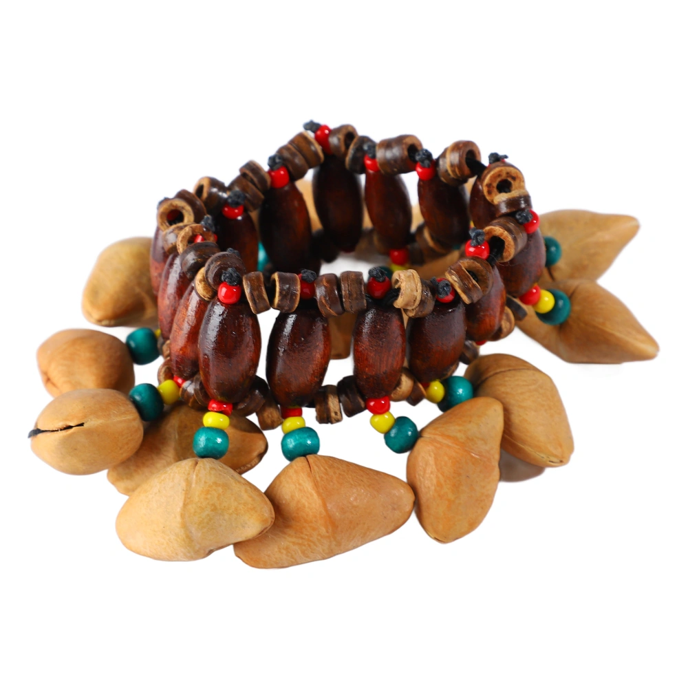 Nuts Handbell Drum African Tribal Style Hand Chain Bracelet Nut Shell Percussion Instrument Bell Musical Accessories Toy