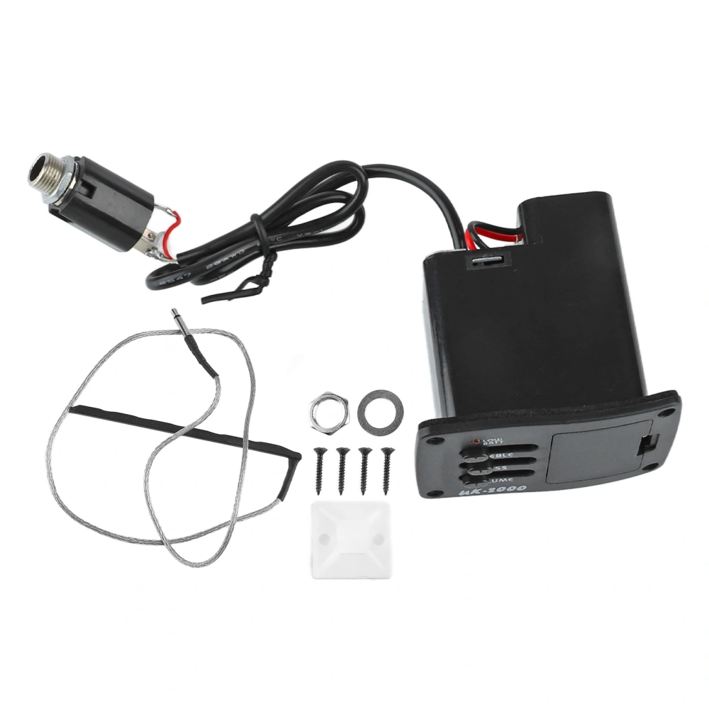 Black Guitar Pickup with Volume Control Knob 2 Band Equalizer Electric Guitar Pickup Replacement