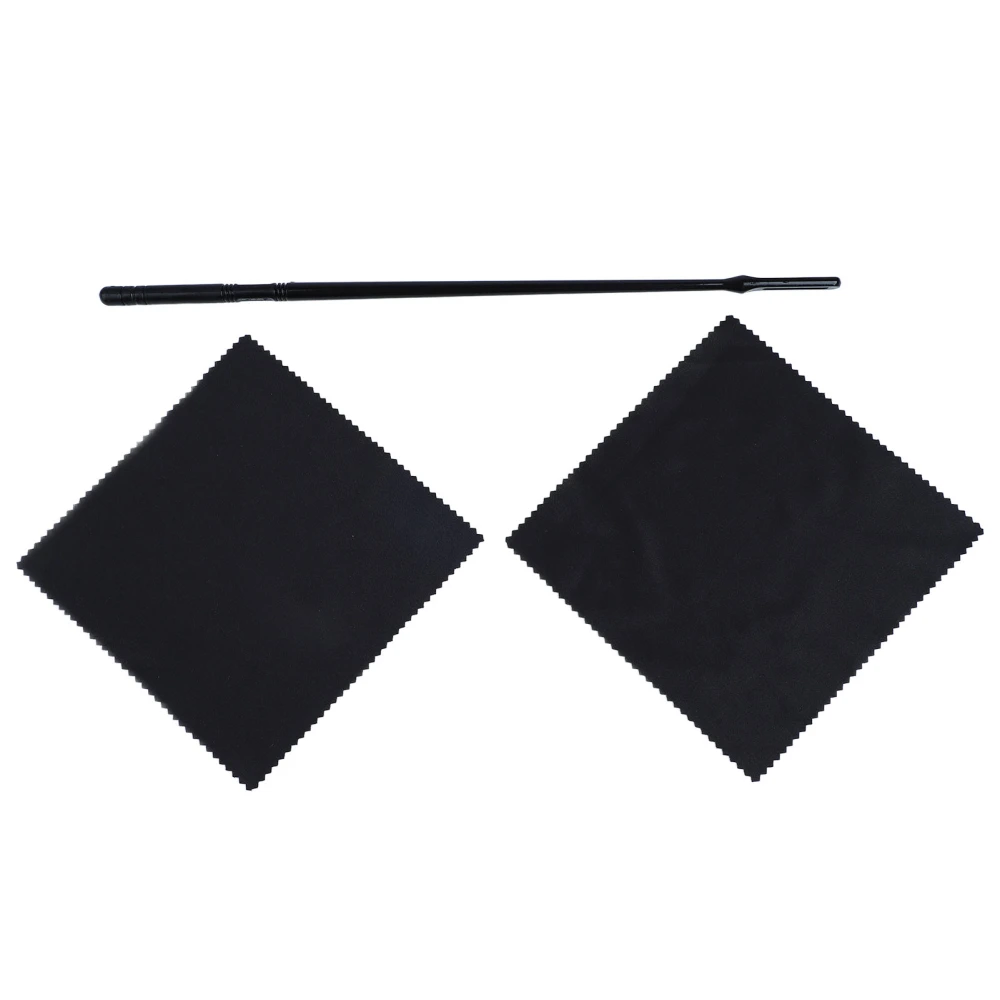 Flute Clean Kit Flute Cleaning Rod with 2Pcs Cleaning Cloths for Woodwind Instruments 1 Flute Cleaning Rod with 2Pcs Cleaning Cloths