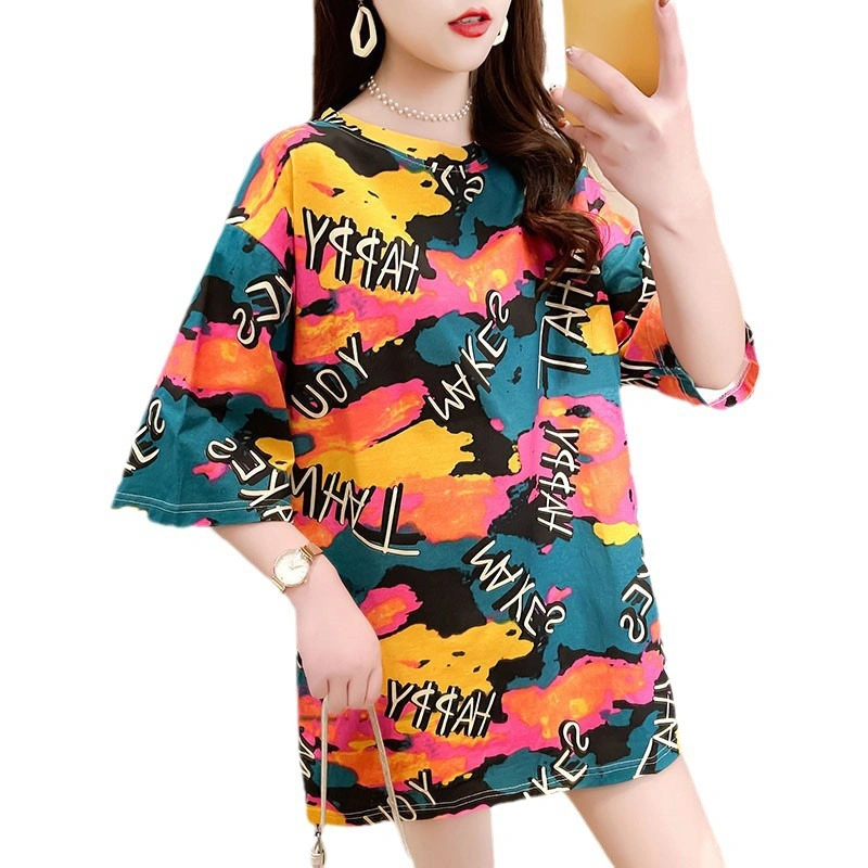 Women's Oversized T-Shirt Short Sleeve Letter Print Casual Loose Tops