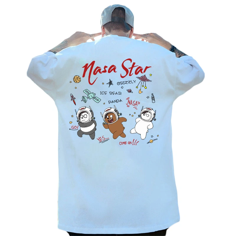 Couples Matching T-Shirt Cartoon Bear Print Half Sleeve Oversized Tops