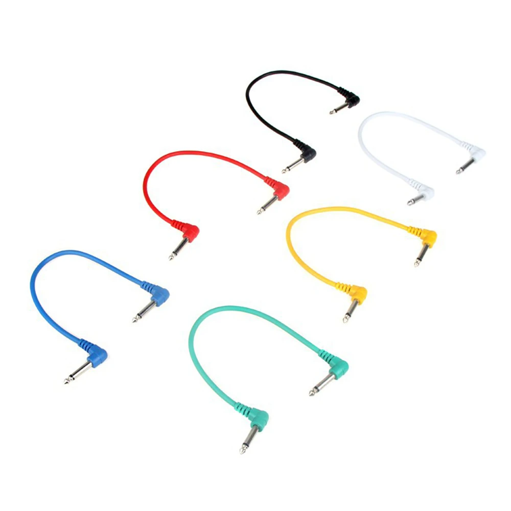 6PCS Guitar Effects Connection Cable Different Colors High Fidelity Noise Reduction Effect Pedal Cable Set