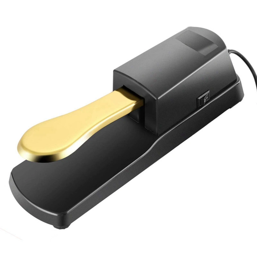 Piano Pedal with Cable Non Slip Pad Keyboard Sustain Pedal for Hand Roll and Electronic Pianos Gold