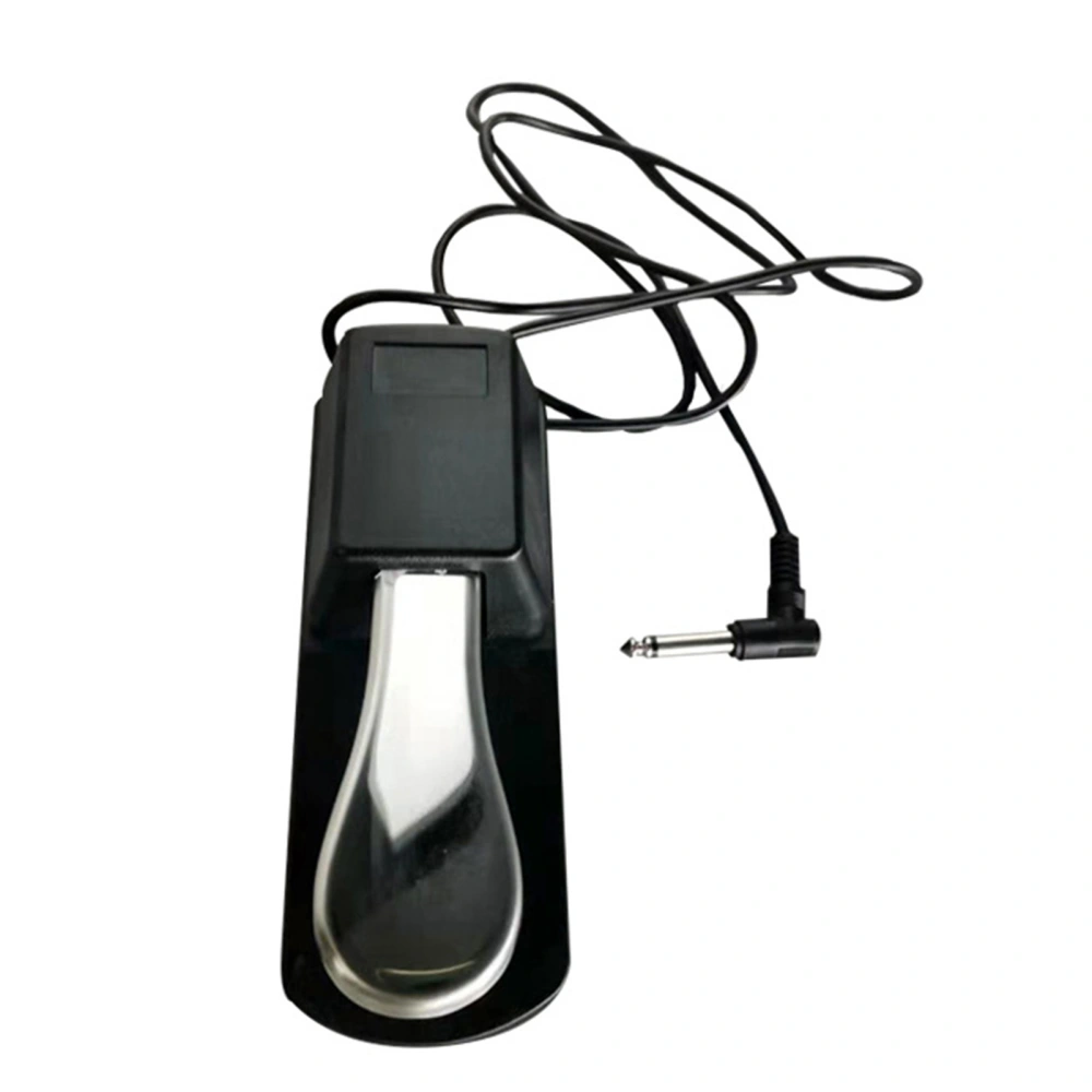 Sustain Pedal Double Pole Switch Anti Slip Silver Universal Sustain Pedal for Digital Piano Keyboard Electronic Organ