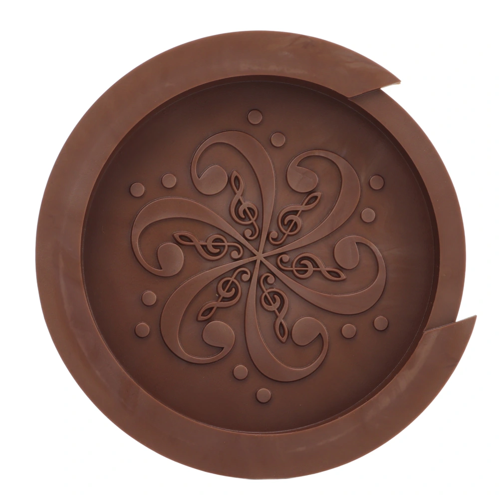 Guitar Soundhole Cover Silicone Dustproof Compact Portable Soft Sound Hole Cover for Guitarist Brown