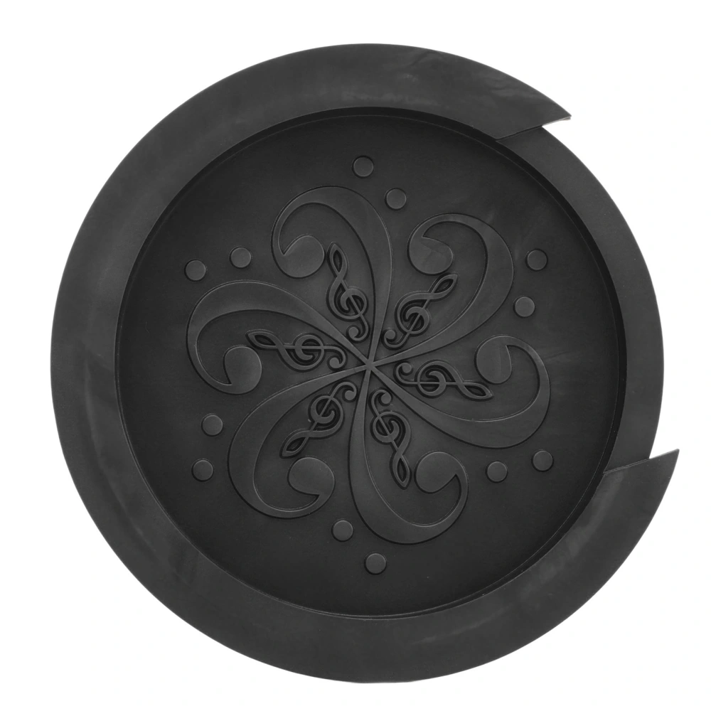 Guitar Soundhole Cover Silicone Dustproof Compact Portable Soft Sound Hole Cover for Guitarist Black