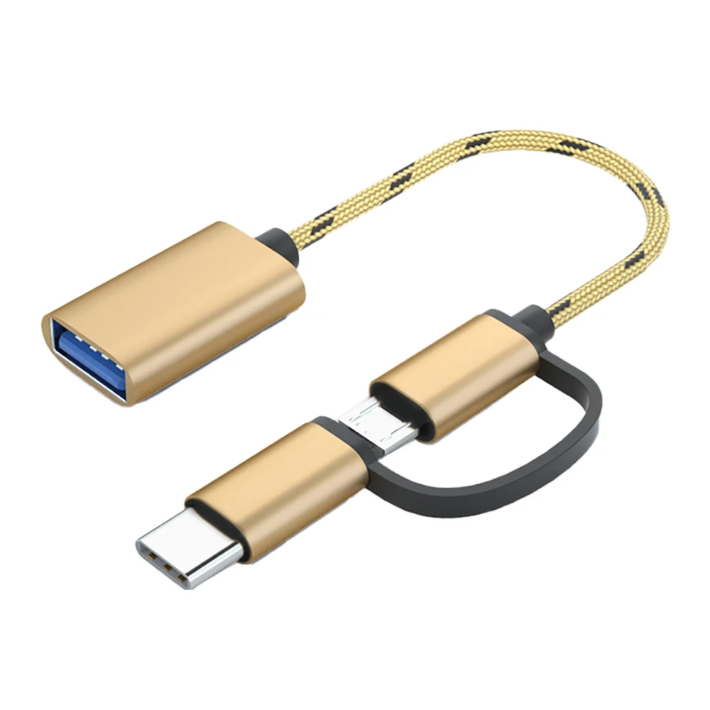 Gold USB 3.0 OTG Cable A to Type C Micro Adapter Multifunctional Portable USB to Type C Cable