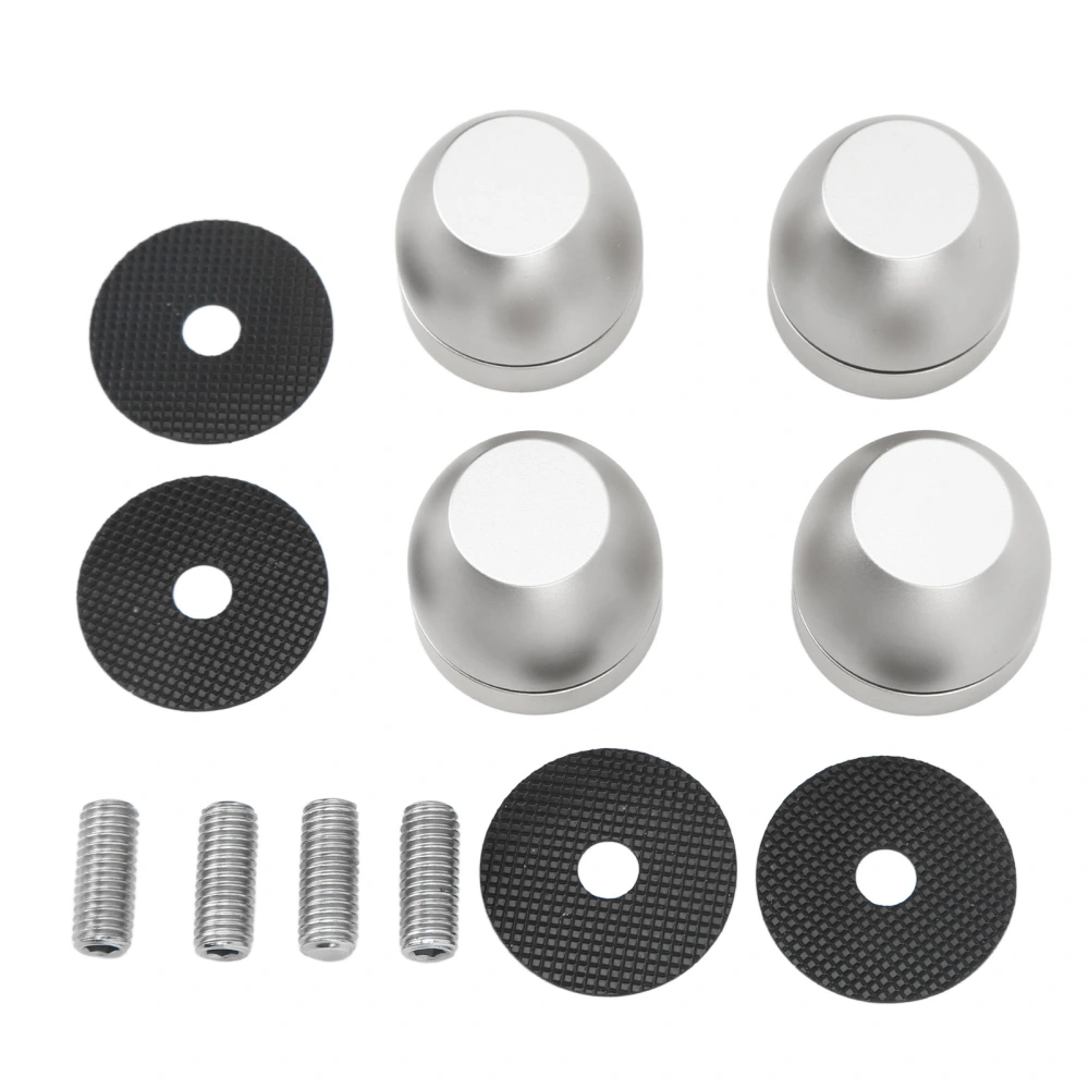 Speaker Isolation Stand Feet Set Aluminum Alloy Amplifier Base Pads Audio Shock Absorption Pads Silver