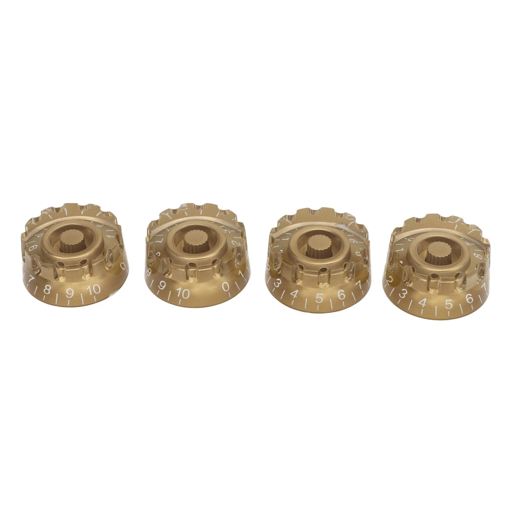 4Pcs Guitar Knob Plastic Professional 24 Fine Splines Bass Control Knob Replacement Yellow