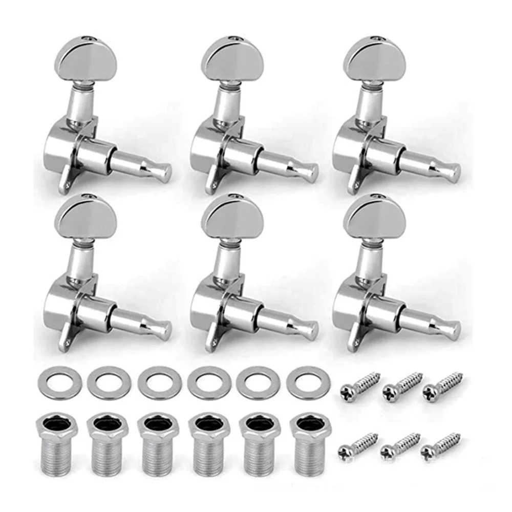 6Pcs Guitar String Tuning Peg 3 Left 3 Right Sealed Tuner Key Machine Head Set Kit