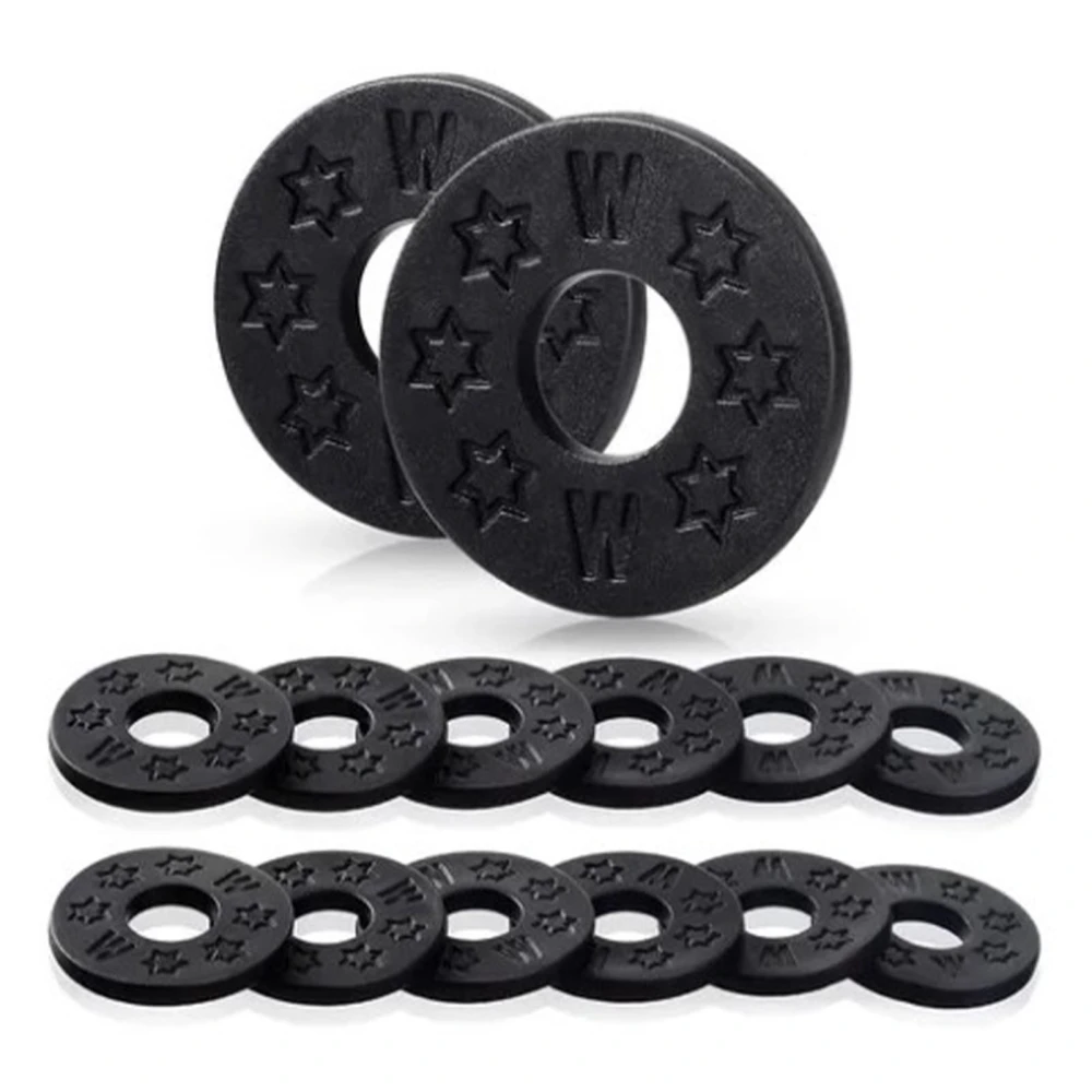 12Pcs Black Rubber Guitar Strap Washer Set Non Slip Decorative Guitar Bass Strap Locks Kit