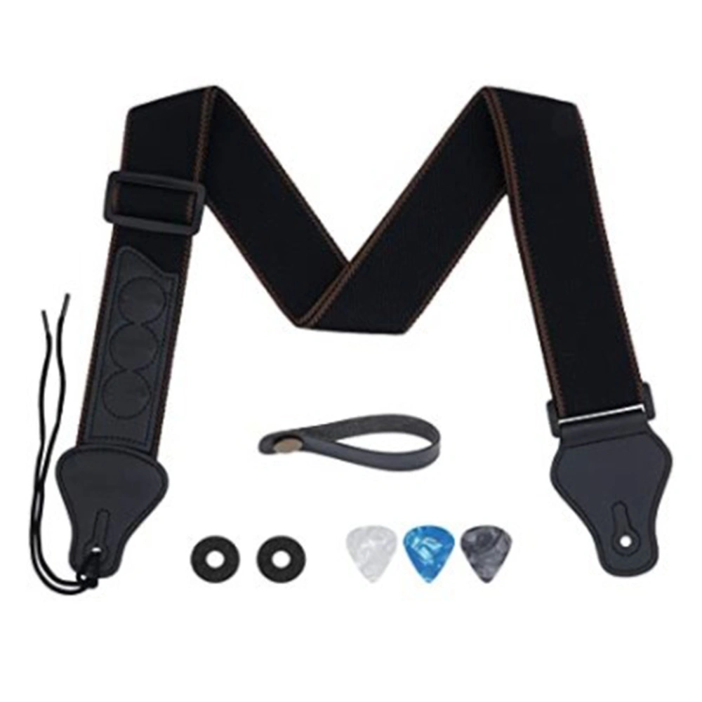 Guitar Strap 76‑152cm Adjustable Shoulder Belt Soft Cotton Leather for Playing Carrying