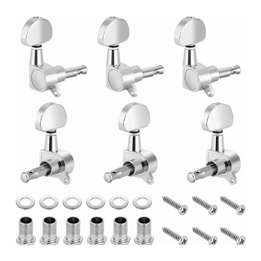 6Pcs Guitar Tuners Knob Enclosed Simple Installation Wear Proof Electric Guitar String Knob Tuning Pegs