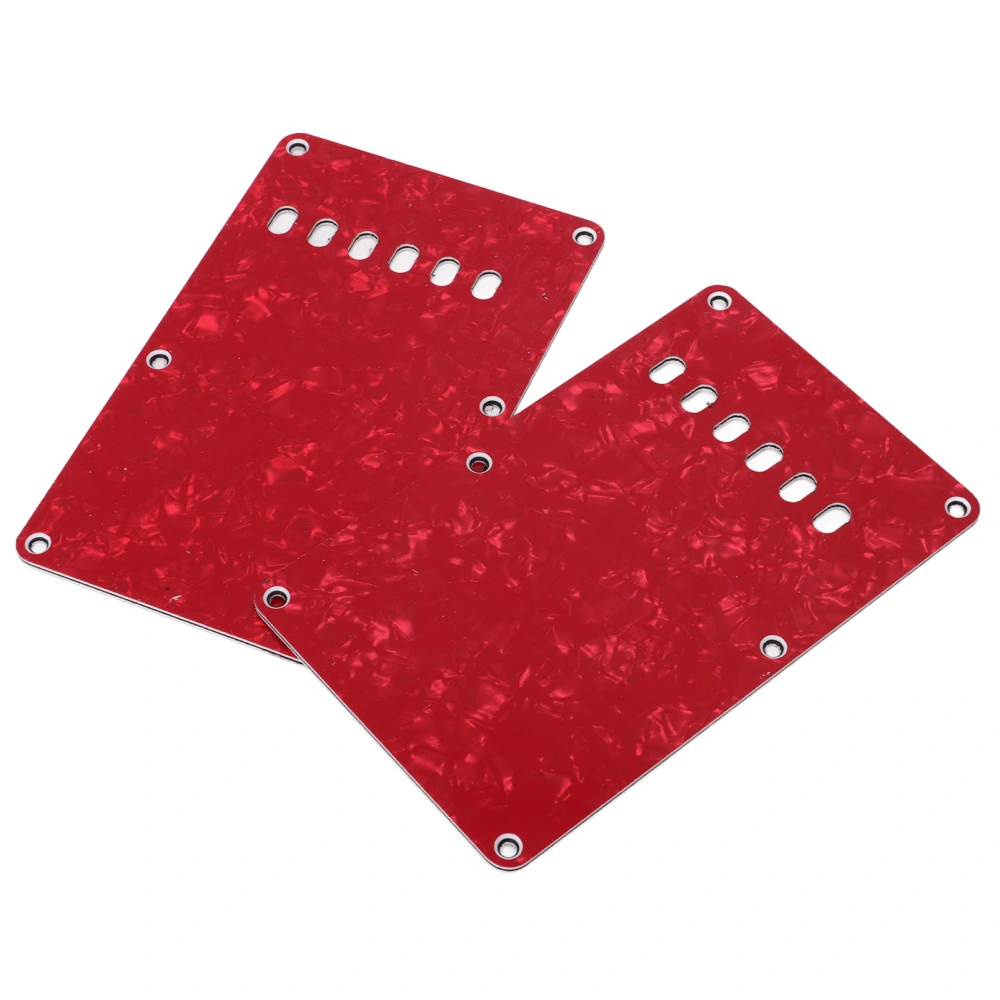 2PCS Electric Guitar Back Cover Plates with 6 Holes PVC Plastic Guitar Guard Backplate Replacement Red