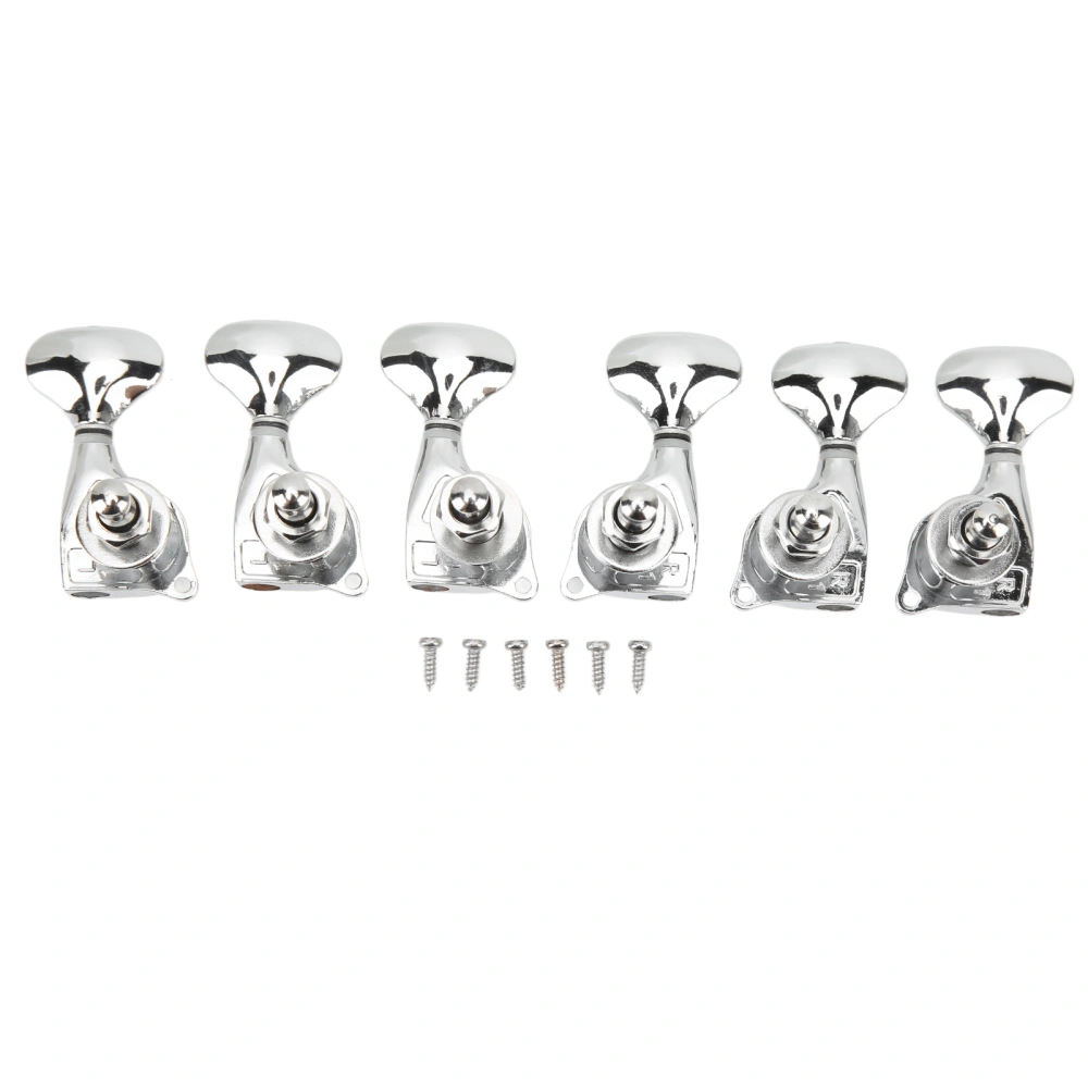 1:18 Gear Ratio Guitar Tuners Knob Enclosed Robust Silver Electric Guitar String Knob Tuning Pegs 3L3R