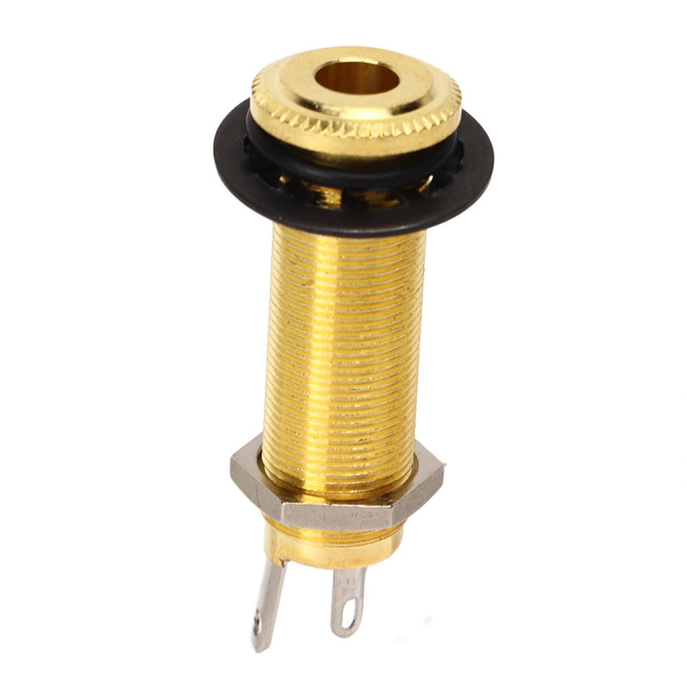 Guitar Threaded Jack Replacement Brass Straight Output Endpin for Electric Guitar Bass Gold