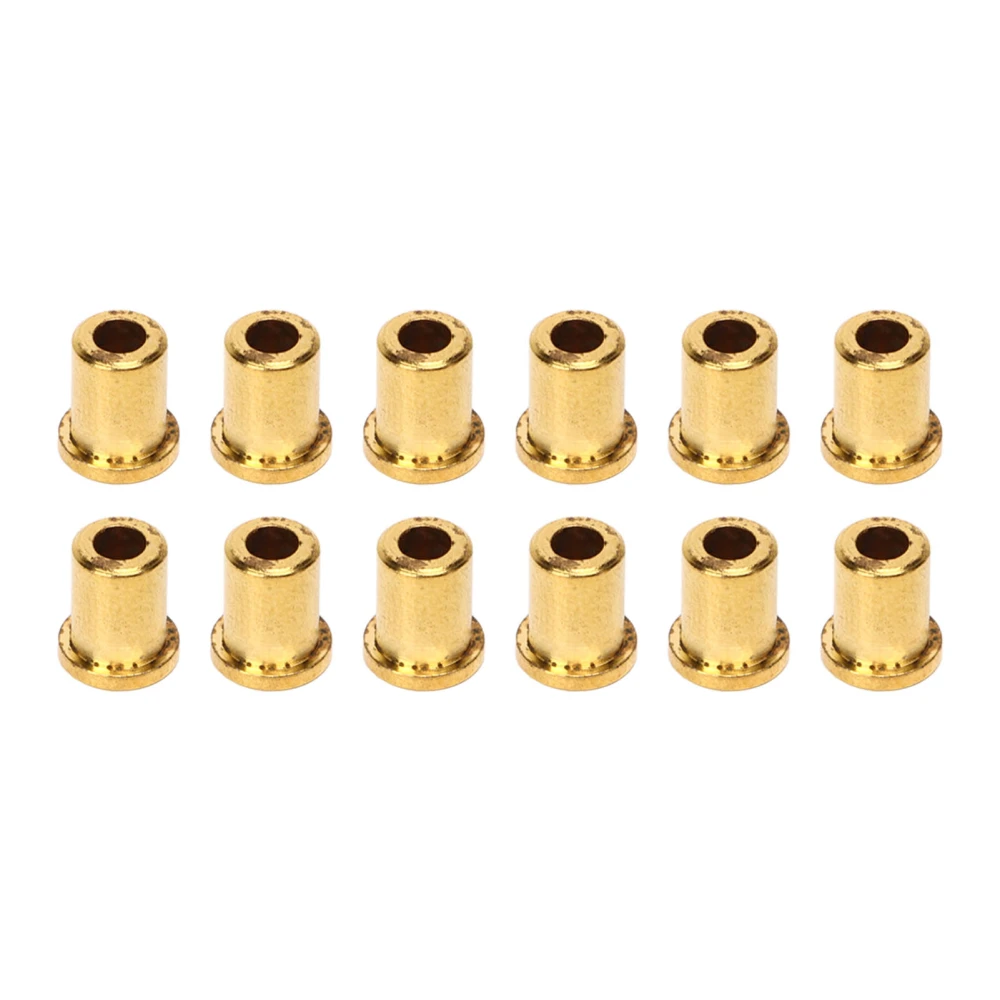 12PCS Guitar Through Body Ferrules Replacement Metal String Bushing for Electric Guitar Gold