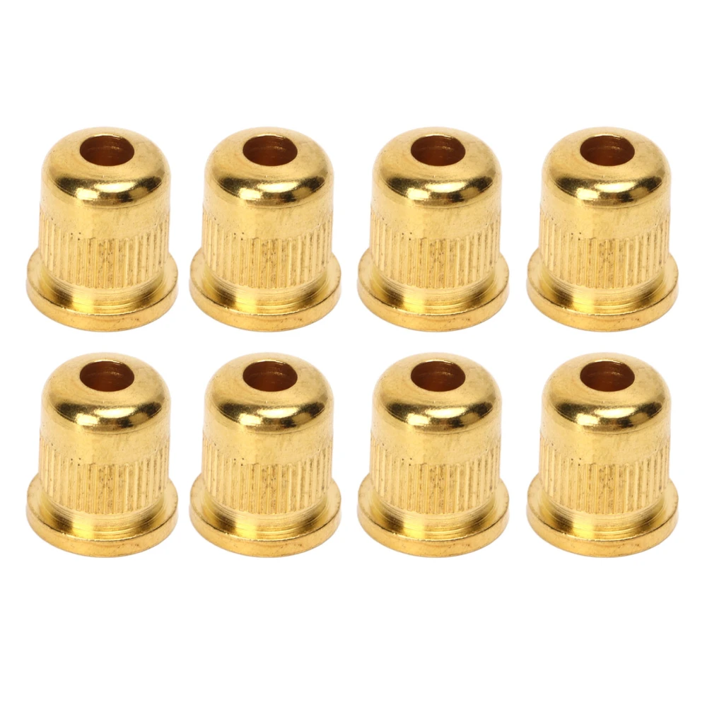 8PCS Guitar String Ferrule Alloy Compact Bass Through Body Buckle for Replacement Golden