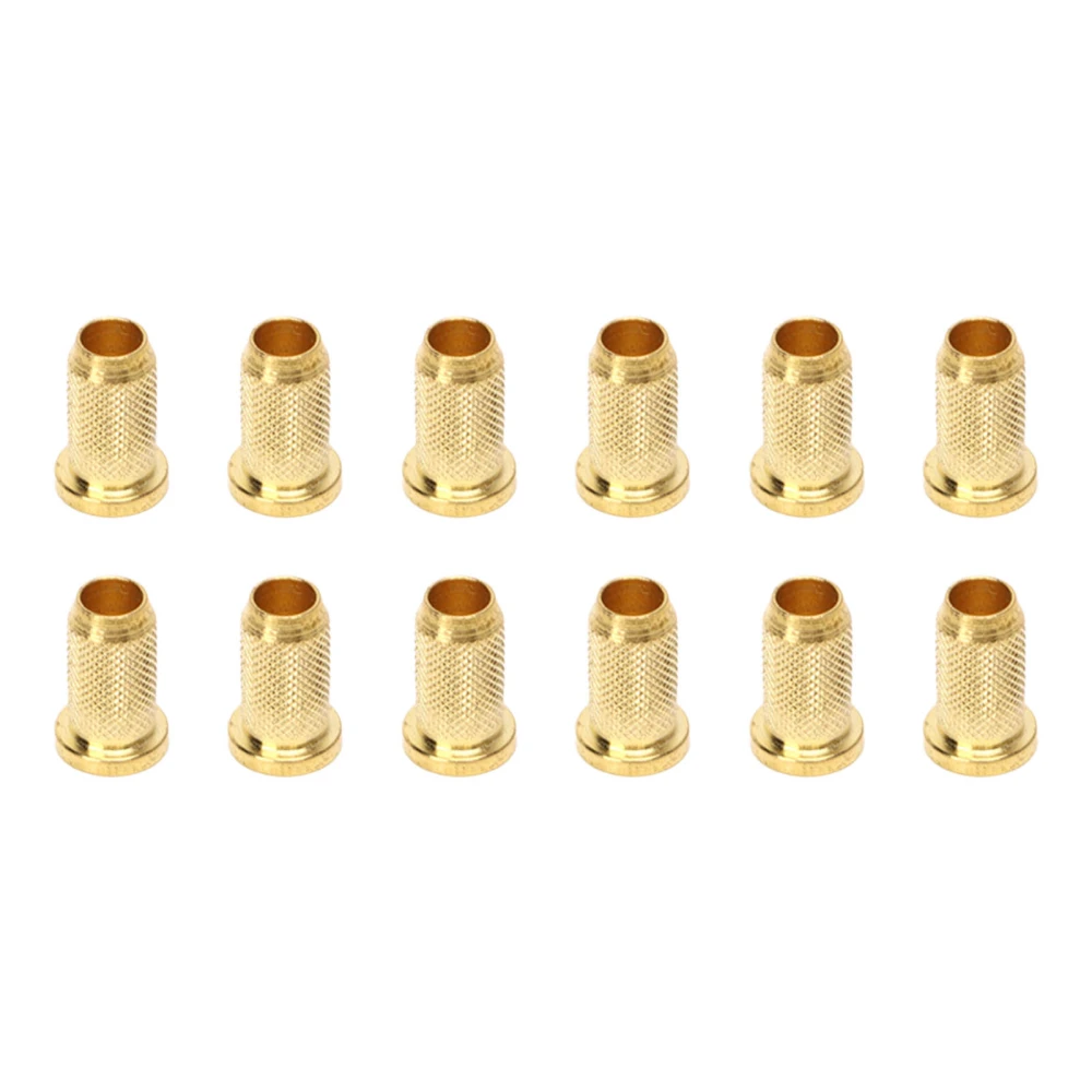 12PCS Guitar Bridge Body Through Ferrules Replacement Metal Electric Guitar String Bushings Gold