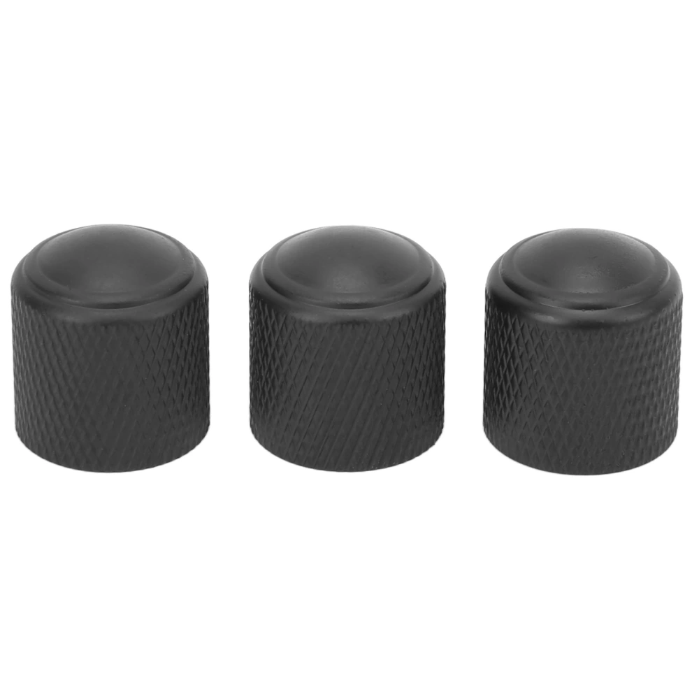 3Pcs Metal Dome Knobs Electric Guitar Volume Tone Control Aluminum Alloy Instrument Accessories Black