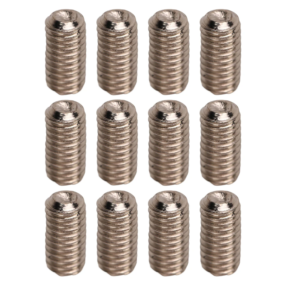 12Pcs Guitar Bridge Screw Set Practical Robust Rust Proof Lightweight No Burr Metal Electric Guitar Bridge Screws Silver