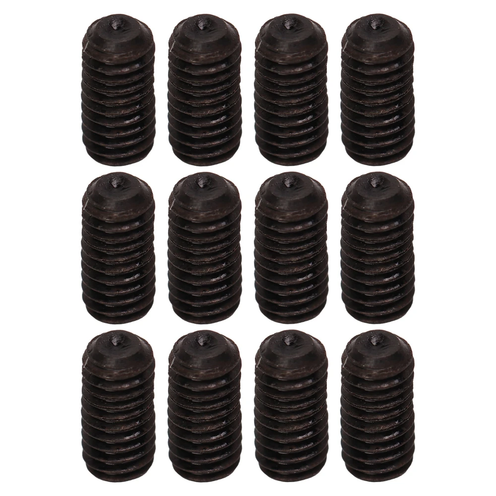 12Pcs Guitar Bridge Screw Set Practical Robust Rust Proof Lightweight No Burr Metal Electric Guitar Bridge Screws Black