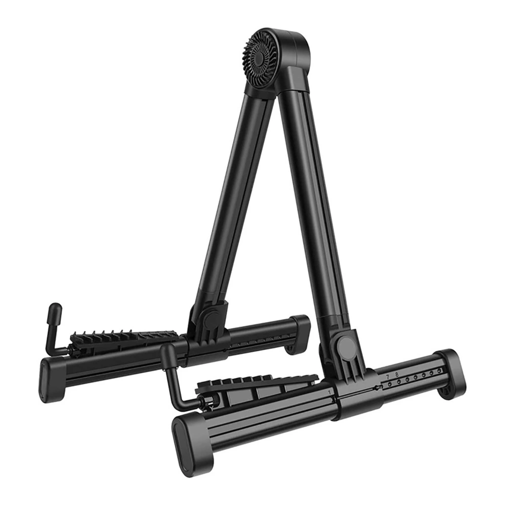 Black A Frame Guitar Stand with Silicone Pad Foldable Stable ABS Folk Guitar Bracket Rack for Home Classroom