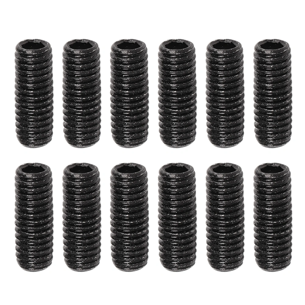 12Pcs Saddle Height Screws Metal Adjustment Set Electric Guitar Bridge Parts Accessories Black