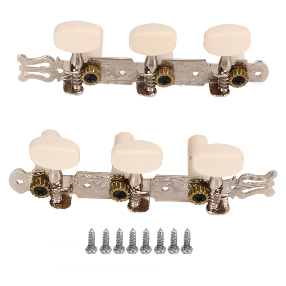 2Pcs Guitar Tuning Pegs String Machine Heads Tuner Keys for Classical Guitars Round White